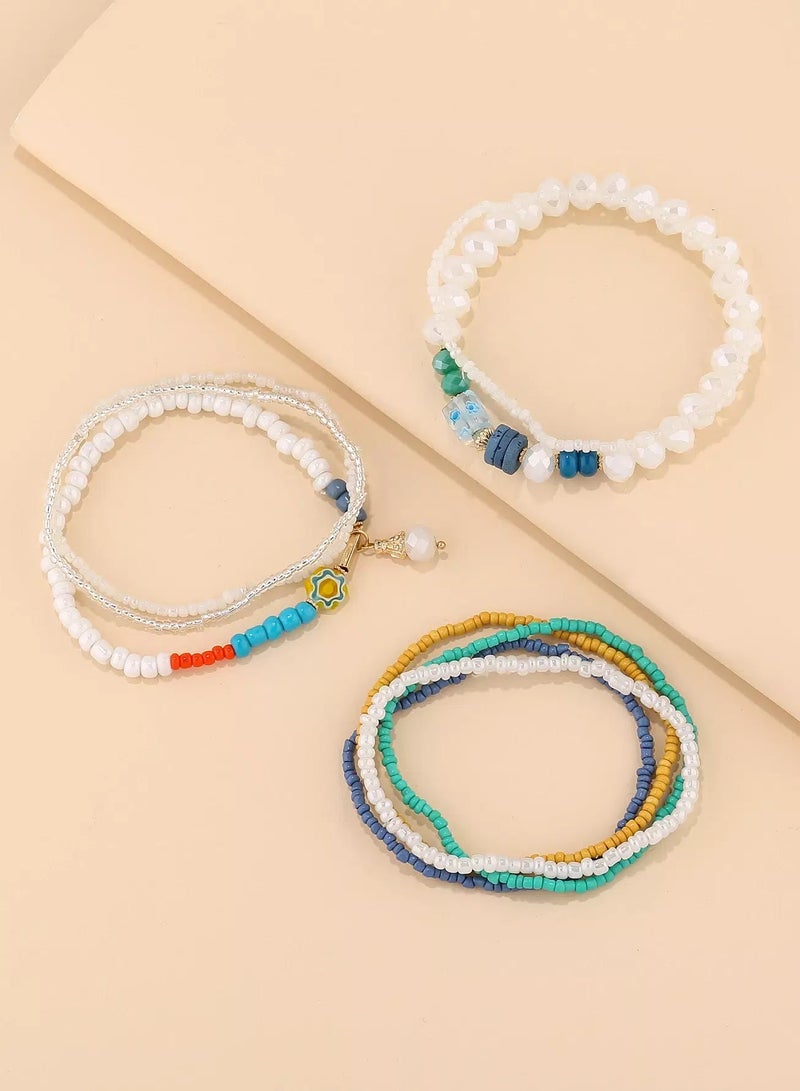 9pcs Simple Beaded Bracelet  - Image 2