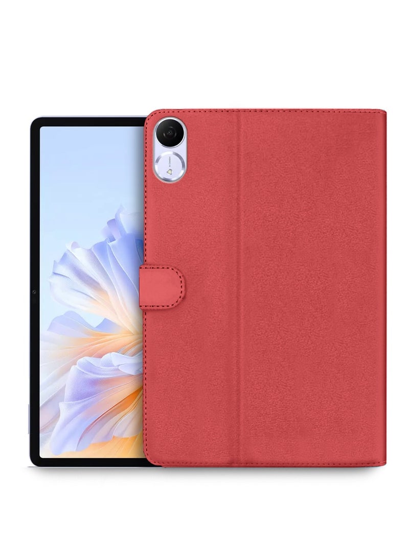اوميكر غطاء flip بحواف مغناطيسية من الجلد الصناعي لجهاز Honor Pad V9 11.5 4G 2024 (11.5 بوصة) - أحمر - Image 1