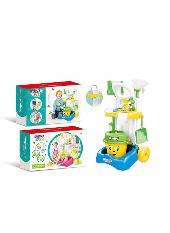 Play House Toys Boys And Girls Sweeping The Floor Cleaning Children's Broom Dustpan Mop Small Broom Set Combination-Color:Cleaning Car Set (vacuum Cleaner) Boy - Image 4