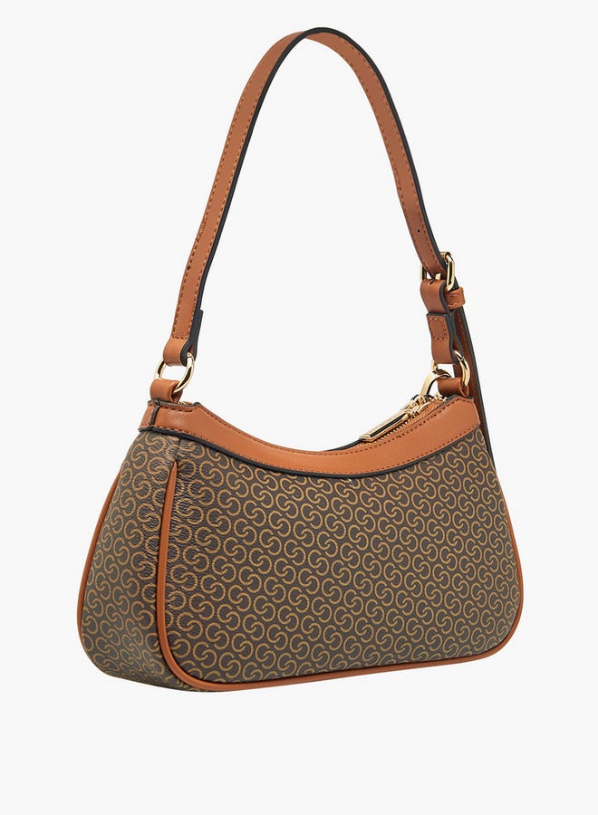 سيليست حقيبة كتف بطبعة شعار مع سحاب إغلاق - Image 4