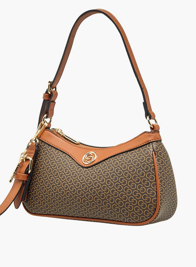 سيليست حقيبة كتف بطبعة شعار مع سحاب إغلاق - Image 3