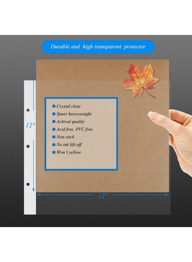 1DOT2 12X12 Inch Large 3 Ring Diy Scrapbook Photo Album Journal With 30 Plastic Sleeves 60 Pages And Kraft Paper Cover For Baby Travel Wedding Couple Anniversary Kids Adventure (Yellow) - Image 3