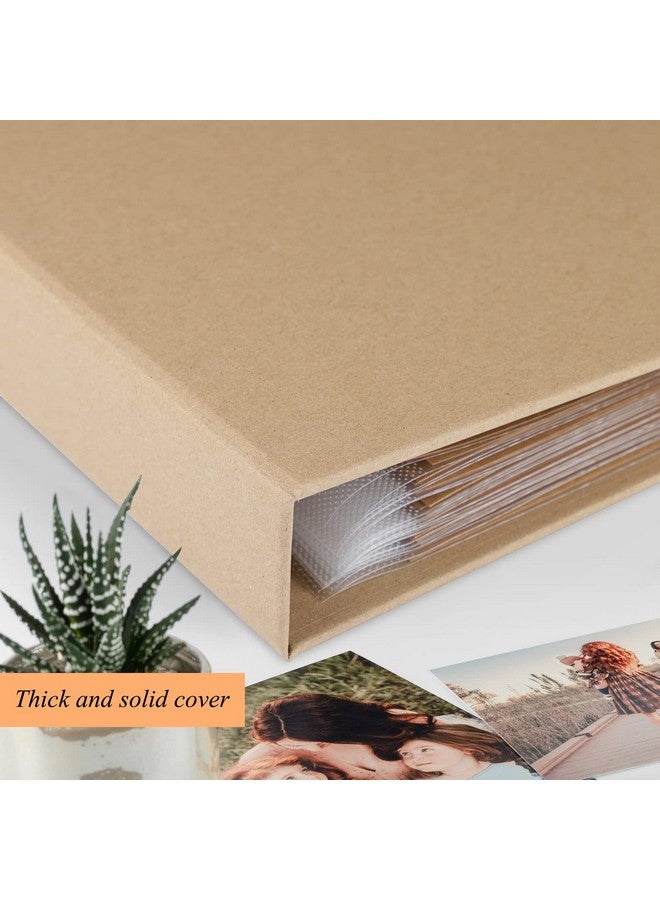 1DOT2 12X12 Inch Large 3 Ring Diy Scrapbook Photo Album Journal With 30 Plastic Sleeves 60 Pages And Kraft Paper Cover For Baby Travel Wedding Couple Anniversary Kids Adventure (Yellow) - Image 2