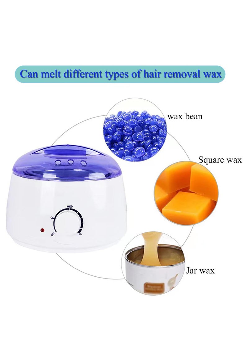 جوي وورلد طقم أدوات إزالة الشعر بالشمع للنساء، طقم أدوات إزالة الشعر بالشمع البرازيلي، سخان وعاء الشمع مع حبوب الشمع، جهاز تسخين الشمع لإزالة الشعر للبشرة الحساسة، جهاز تسخين الشمع سهل الاستخدام (أبيض) - Image 5