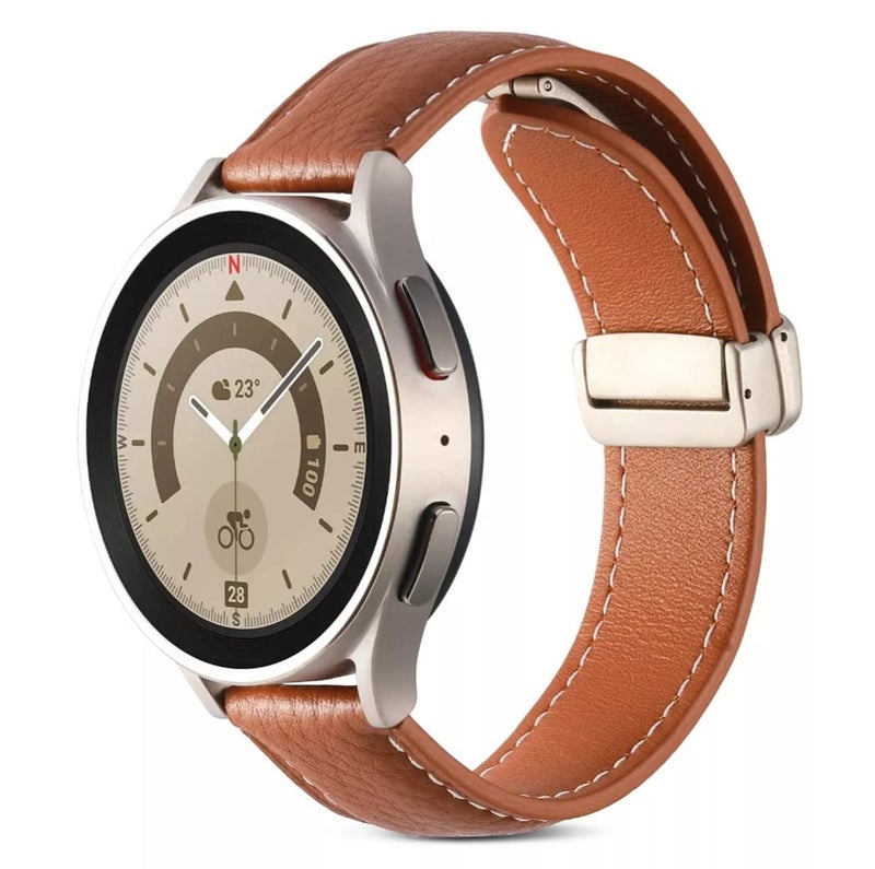 Dado Leather Band with Magnetic Folding Buckle, 22mm Replacement Strap - Image 1