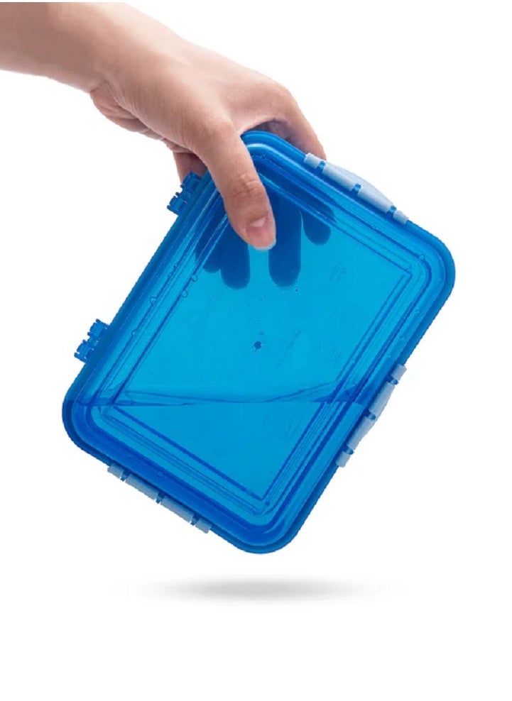 Mintra - Mintra Plastic Lunch Box With Fork and Spoon 1.62 L - Blue - Image 1
