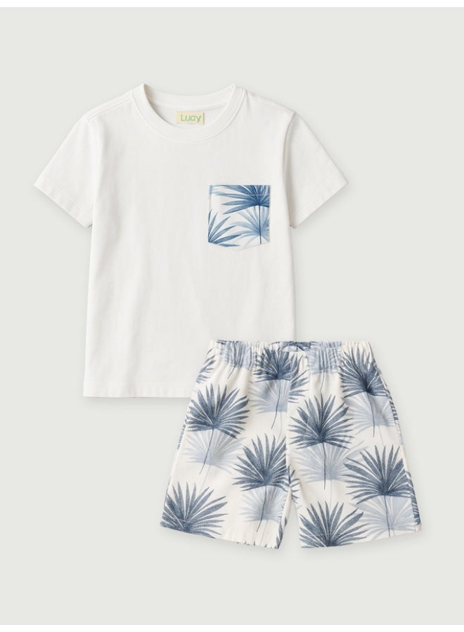 Luay Boys Cotton Co-ord Set of 2| Premium Summer Outfit with Stylish T-Shirt & Shorts | Comfortable Cotton Clothing for Kids | Perfect Daily Wear for Boys (Soft & Lightweight) Green Blue(7-8 Years) - Image 4