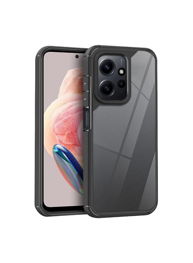 For Redmi Note 12 5G Global Acrylic+TPU Transparent Shockproof Phone Case(Black)