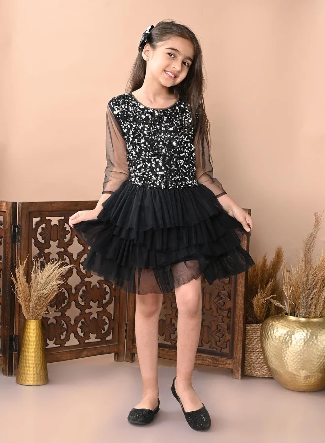 LILPICKS Sequin Tulle Dress