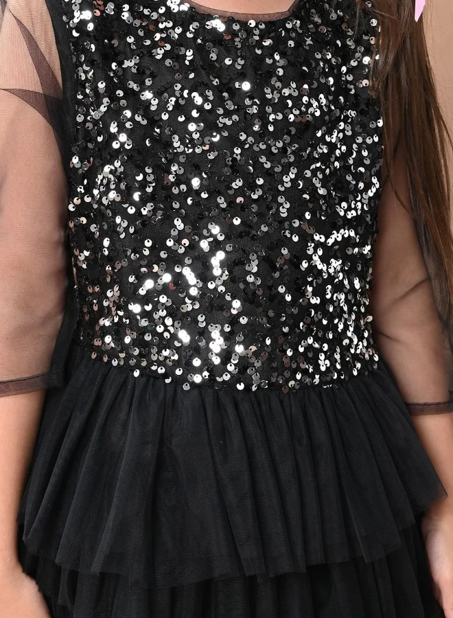 LILPICKS Sequin Tulle Dress