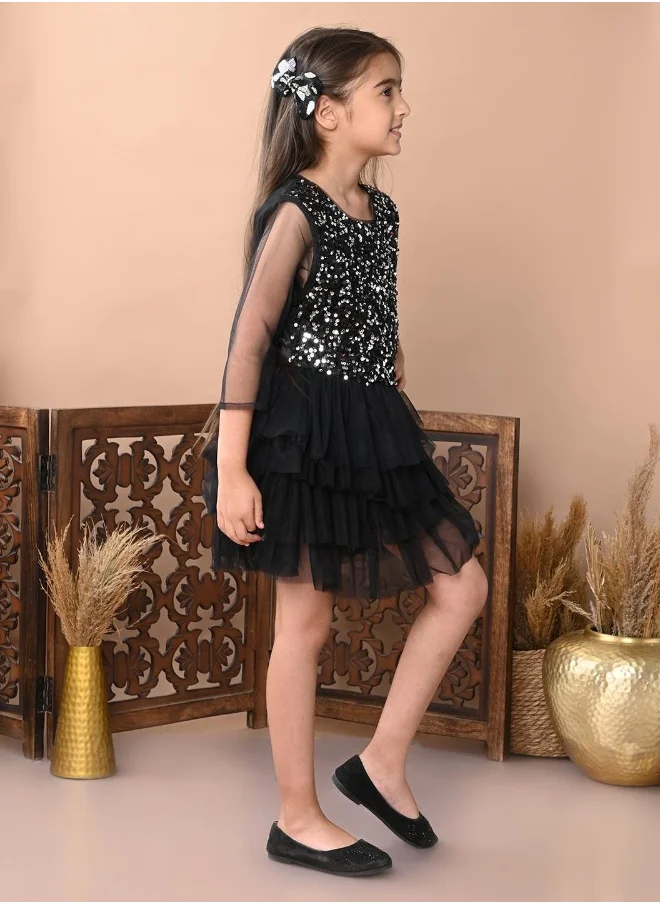 ليلك Sequin Partywear Dress