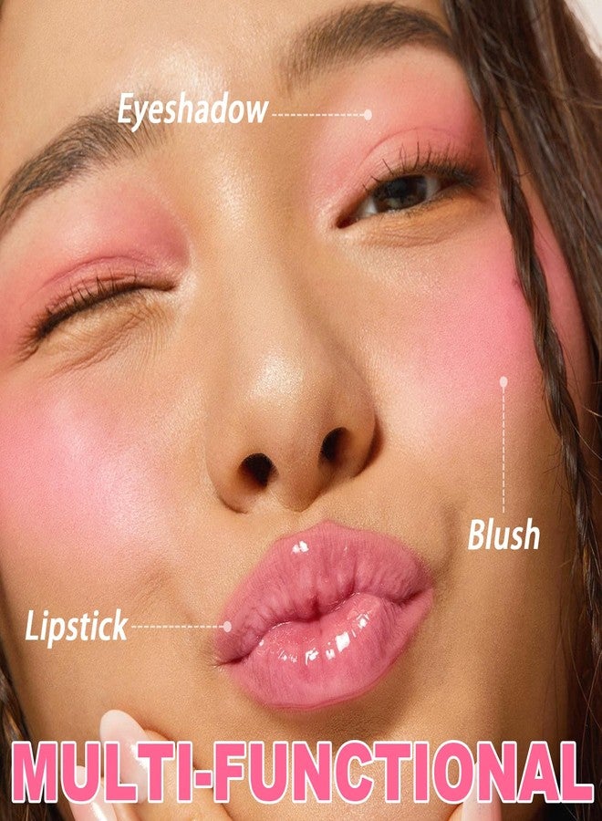LemonSac 2 Pcs Jelly Blush Contour Stick for Cheeks Eyes Lips Lightweight Dewy Finish Blush Stick Waterproof Long Lasting Contour Trio Wand Face Makeup Set for Wome (2PCSA（1+4）) - Image 5
