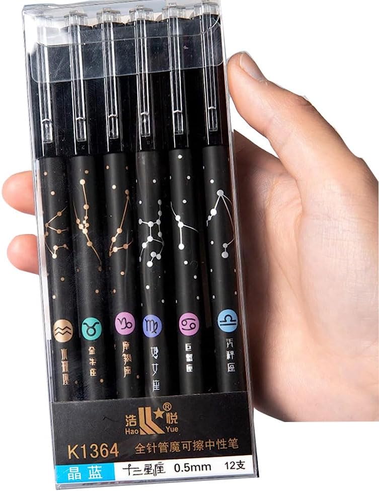 NEELABIL 12pcs Erasable Gel Pens 0.5mm Blue Ink Pen Smooth Writing for Student Note Taking Office School Stationary Supplies - Image 3