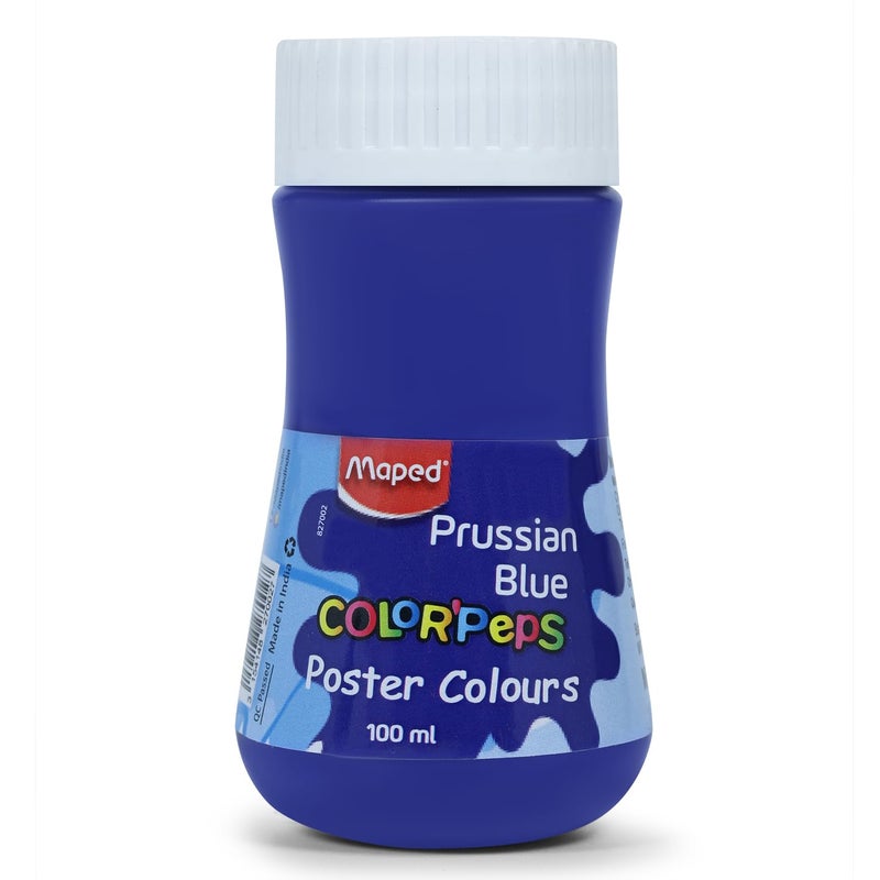 Maped Poster Colour 100ML- Prussian Blue |Poster Colour|Vibrant and Rich Colour|Safe and Non-Toxic|High -Grade Colour |Leak Proof Safety|Easy to Use|Ideal for Artistic and Children - Image 1