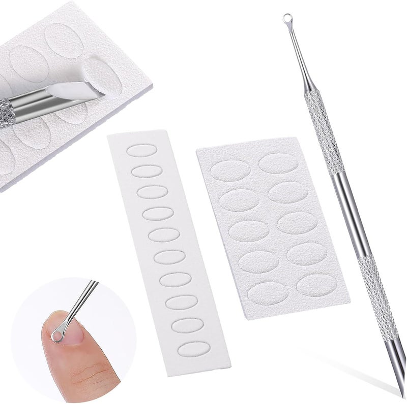 Cuticle Pusher Pretreatment Nail Pushers Dual Ended Cuticle Remover Tool Stainless Steel Nails Scraper Professional Cleaner Nail Art Care with Sandpaper Sheets for Fingernail Dead Skin Manicure Kit