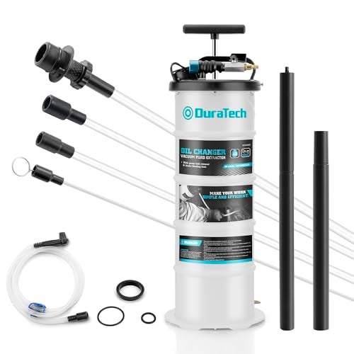 DURATECH 65L Oil Extractor Pump PneumaticManual Fluid Extractor with Pipe Storage Units Oil Vacuum Pump Extractor with Comprehensive Accessories Automotive Oil Extractor for Oil Change