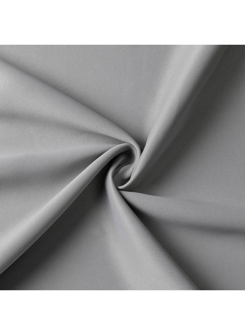 Bluejw ستائر خارجية معتمة بلون موحد من قطعتين رمادي فاتح - Image 2