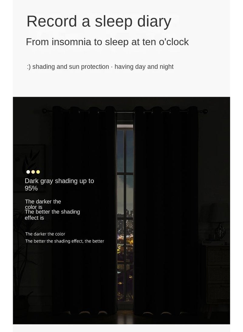 Bluejw ستائر خارجية معتمة بلون موحد من قطعتين رمادي فاتح - Image 5