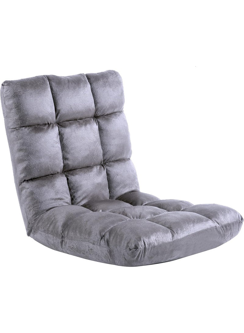 Floor Chaise Lounge Sofa Folding Lazy Sofa Adjustable Back Recliner Chair with Support Pillow Couch Bed Single Seat Sofa Gaming Chairs for Living Room Bedroom - Image 3