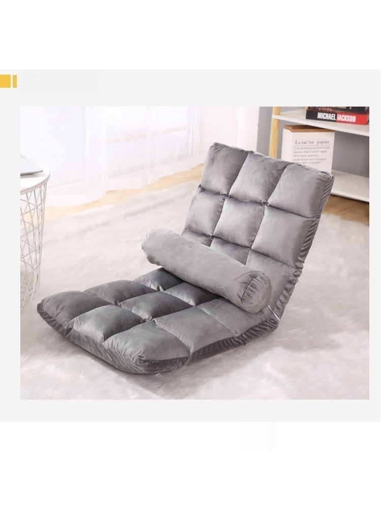 Floor Chaise Lounge Sofa Folding Lazy Sofa Adjustable Back Recliner Chair with Support Pillow Couch Bed Single Seat Sofa Gaming Chairs for Living Room Bedroom - Image 1