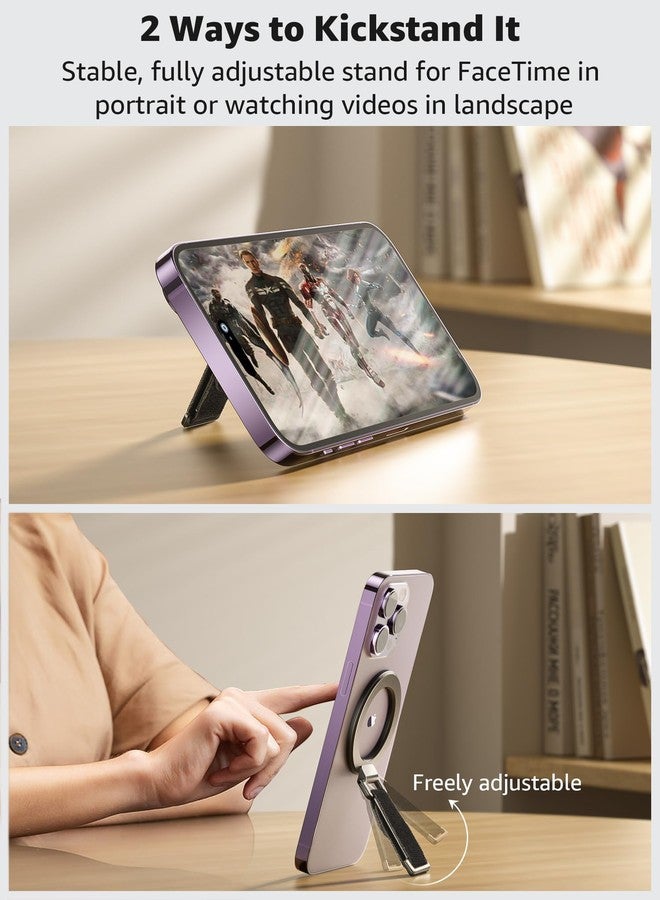 SUPERONE for MagSafe Phone Grip with Finger Strap, Removable Magnetic Ring Holder with Kickstand Finger Loop, MagSafe Accessories for iPhone 17/16/15/14/13/12 Series, Black - Image 4