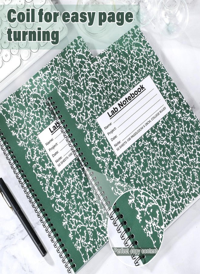 Affrolling 2 Pack Carbonless Lab Notebook Carbon Copy 8.5'' x 11'' Laboratory Engineering Chemistry Computation Notebook Science Grid Contains 25 Set Pages 100 Sheets Total Coil Binding(Dark Green) - Image 4