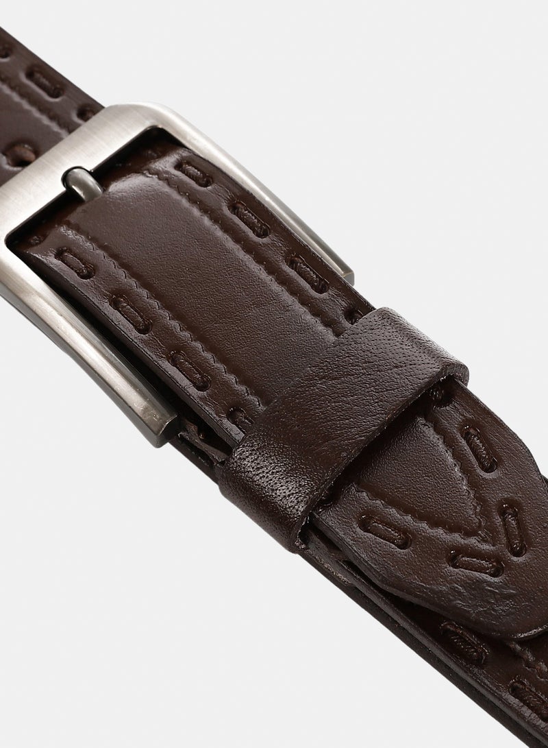 Andora Leather Belt For Men - Brown - Image 3