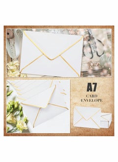 Generic 50 Pack 5x7 Envelopes for Invitations, SYOSI Self-Adhesive V Flap A7 Luxury Mailing Envelopes Cards with Gold Border for Wedding Greeting, Gift Cards, Graduation, Birthday Party (White)  - Image 5