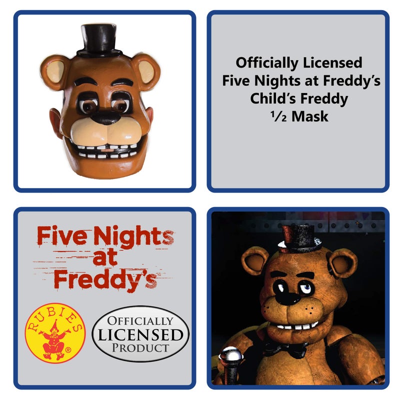 Rubies Five Nights At Freddy's: Freddy Fazbear Half Mask for Kids, Boy's No Size - Image 2