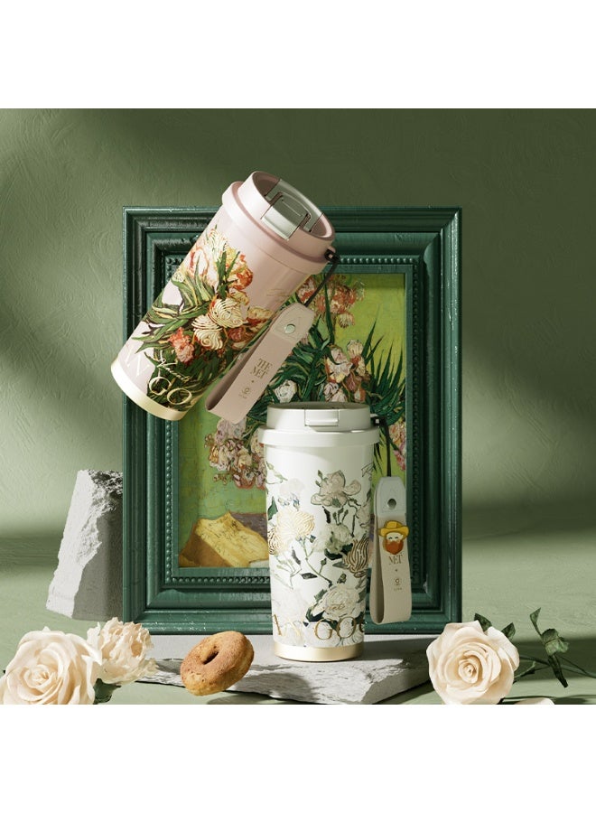 GERM Van Gogh Irises Stainless Steel Tumbler 500ml | GERM × THE MET Shining Vacuum Mug with Straw Lid | BPA-Free Insulated Travel Cup | Leak-Proof Hot & Cold Thermos | Elegant Art Series Flask - Image 2