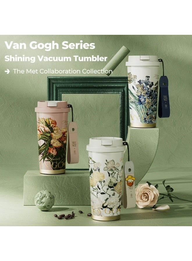 GERM Van Gogh Irises Stainless Steel Tumbler 500ml | GERM × THE MET Shining Vacuum Mug with Straw Lid | BPA-Free Insulated Travel Cup | Leak-Proof Hot & Cold Thermos | Elegant Art Series Flask - Image 4
