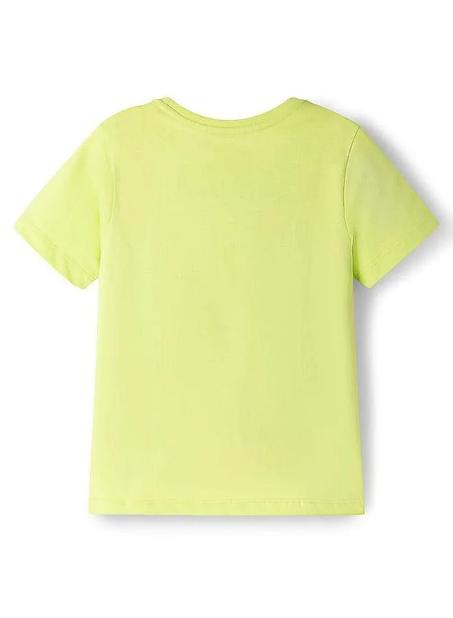 Pine Kids Pine Kids Cotton Knit Half Sleeves T-Shirts With Beach Theme - Lime Green