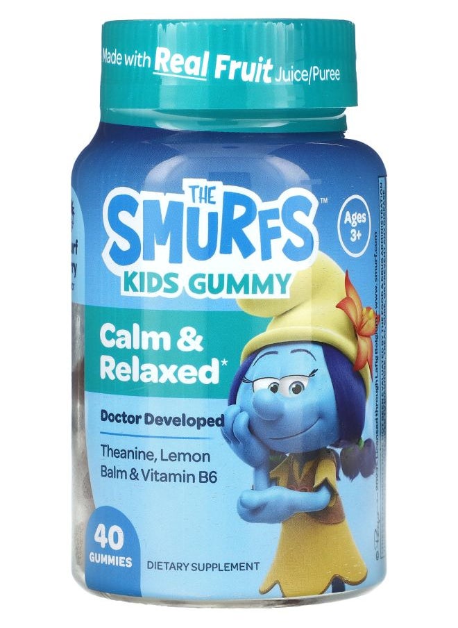 THE SMURFS - Kids Gummy Calm & Relaxed Ages 3+  Smurf Berry 40 Gummies - Image 1