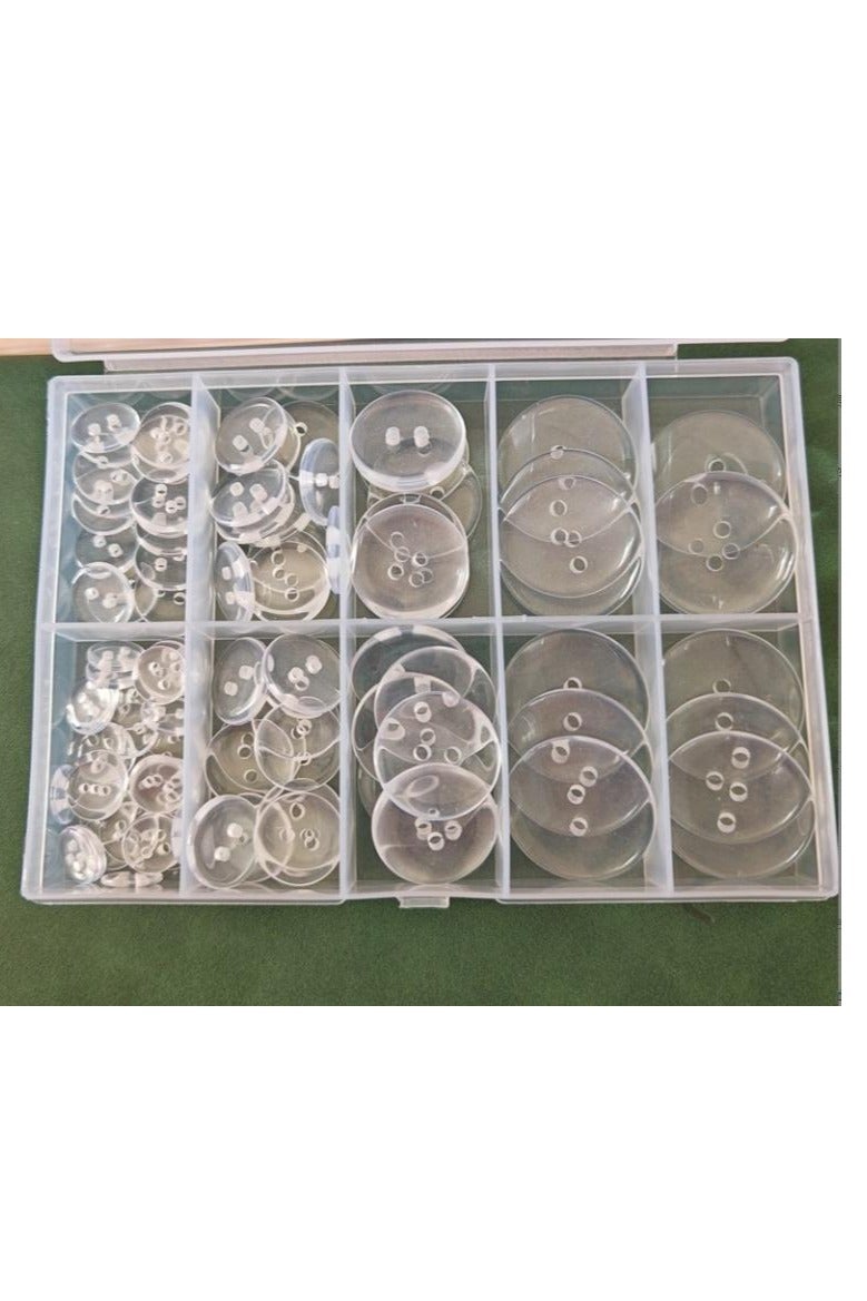 OASIS-TH 100 PCS Round Plastic Buttons 2 Holes for Sewing Clothing, Sewing Crafts, Children’s Handmade Decoration, Knitting, DIY Projects - Image 1