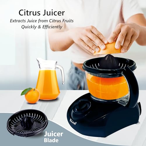 Rico 400 Watts Japanese Technology Mini Food Processor Atta Maker for Kitchen | 1 Year Warranty | Dough Kneader, Chopper, Shredder & Juicer | Black - Image 4