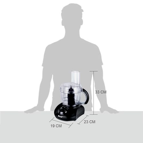 Rico 400 Watts Japanese Technology Mini Food Processor Atta Maker for Kitchen | 1 Year Warranty | Dough Kneader, Chopper, Shredder & Juicer | Black - Image 5