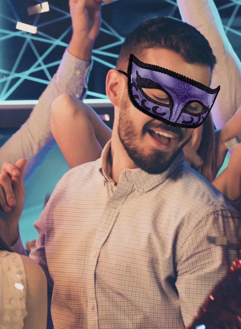 SOLARAE Couple's Venetian Masquerade Masks Set for Mardi Gras - Elegant Party Masks for Men and Women, Perfect for Celebrations and Special Occasions. - Image 2