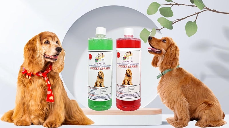 SWACCH Shampoo Specially FORMULATED for Cocker Spaniel 1 Litre Combo Pack of 2 Jasmine NEEM ALOVERA - Image 1