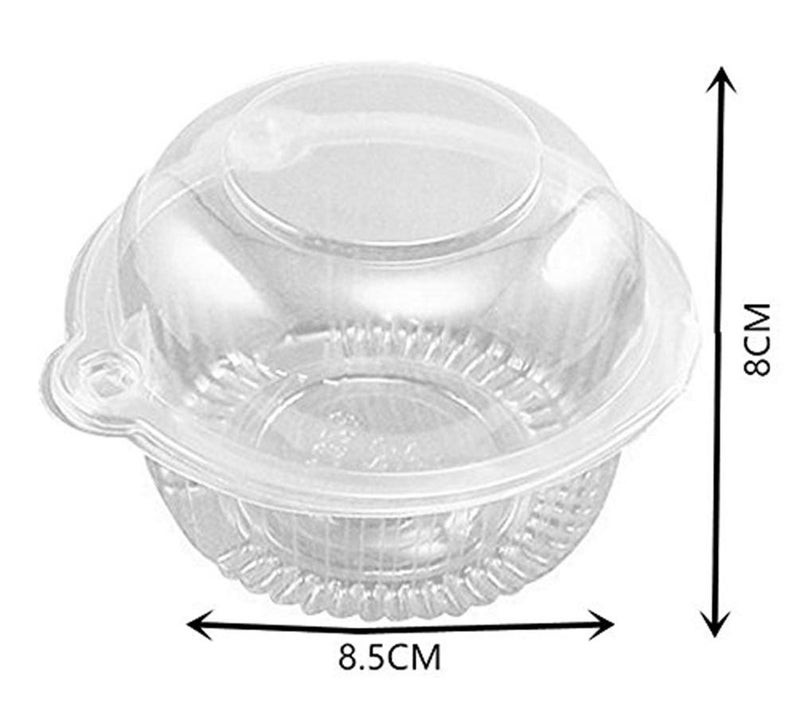 BlueSnail 50 pieces Plastic Single Individual Cupcake Muffin Dome Holders Cases Boxes Cups Pods - Image 2