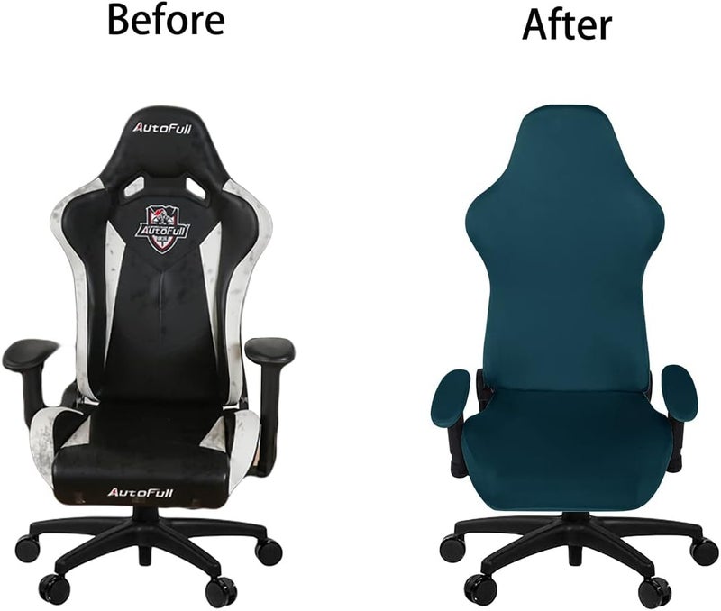 SARAFLORA Gaming Chair Covers Stretch Washable Computer Chair Slipcovers for Armchair, Swivel Chair, Gaming Chair,Computer boss Chair (Sapphire, X-Large) - Image 4
