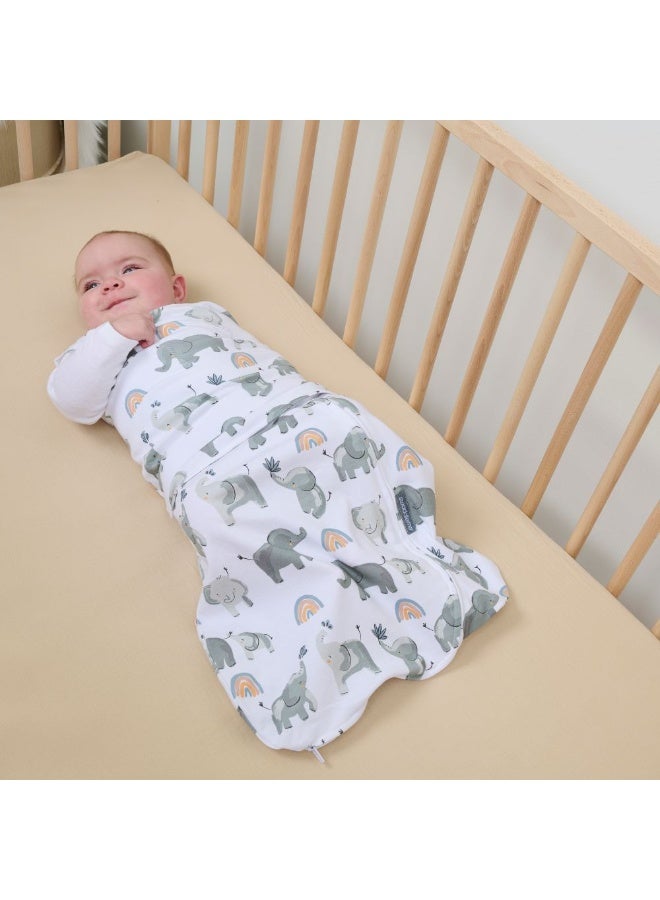 ingenuity Swaddleme By Ingenuity - Arms Free Convertible Swaddle, 1 Pack, 3-6 M -Happy Elephant - Image 2