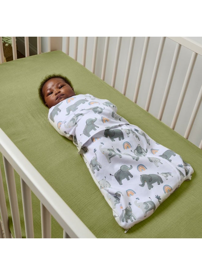 ingenuity Swaddleme By Ingenuity - Arms Free Convertible Swaddle, 1 Pack, 3-6 M -Happy Elephant - Image 4