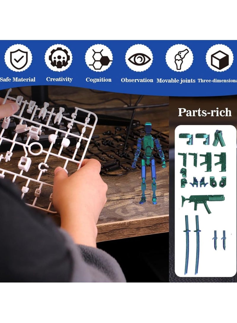 KOWVOWZ T13 Action Figure, Titan 13 3D Printed Action Figure, Lucky 13 Action Figure Full Body Mechanical Doll Desktop Decorations For Game Lovers - Image 3