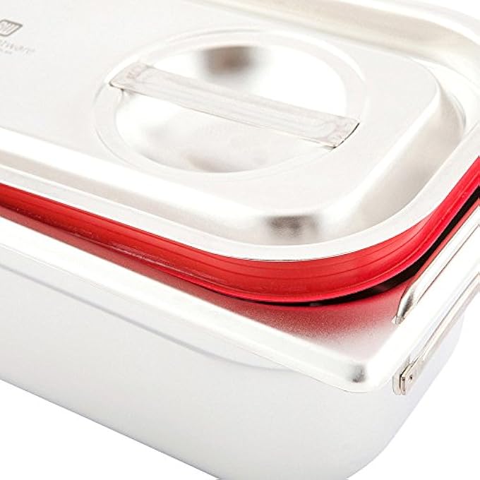 Restaurantware Steam Table Pan Lid  Sealable Travel Lid  Silicone Seal  Fits 13 Size Steam Table Pan  Stainless Steel  1Ct Box  Met Lux - Image 2