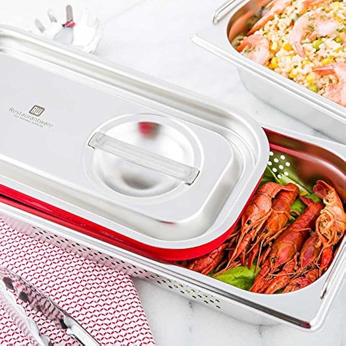 Restaurantware Steam Table Pan Lid  Sealable Travel Lid  Silicone Seal  Fits 13 Size Steam Table Pan  Stainless Steel  1Ct Box  Met Lux - Image 3