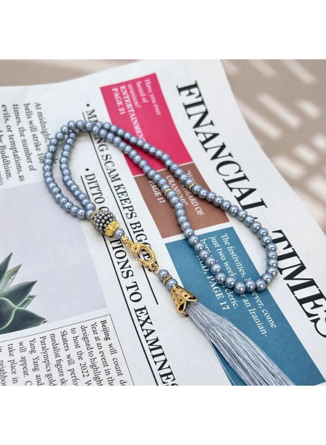 NIBEMINENT 99 Muslim Prayer Beads White/6mm