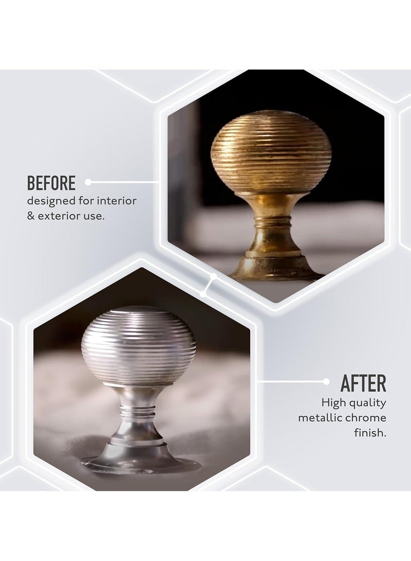 X-PRO 99 Chrome Plate Spray Paint 400ml Quick Dry Metallic Chrome Finish Aerosol for Metal Wood Plastic Automotive Parts Bicycle Furniture DIY Restoration Decorative Coating Indoor & Outdoor Surface Protection. - Image 4