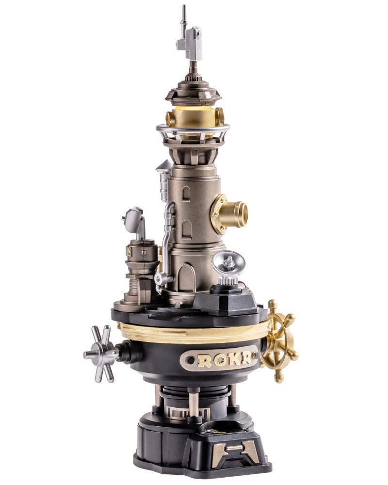 ROKR Navi Lighthouse Mechanical 3D Puzzle, Lighted DIY Building Set for Adults, Building Kits, Desk Decor & Birthday Gifts, Connectable to Mechmix Series - Image 1