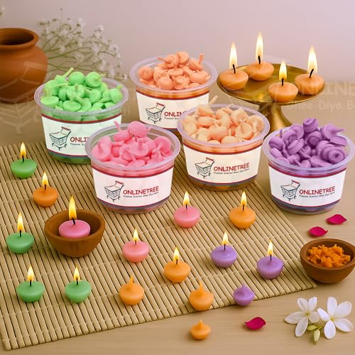 OnlineTree Ghee Diya Batti Combo – Pack of 5 (Jasmine, Rose, Lavender, Sandalwood & Kesar Chandan) with 50 Pure Cow Ghee Wicks Each. Wax-Free, Ready-to-Use Diyas for Pooja, Festivals - Image 3