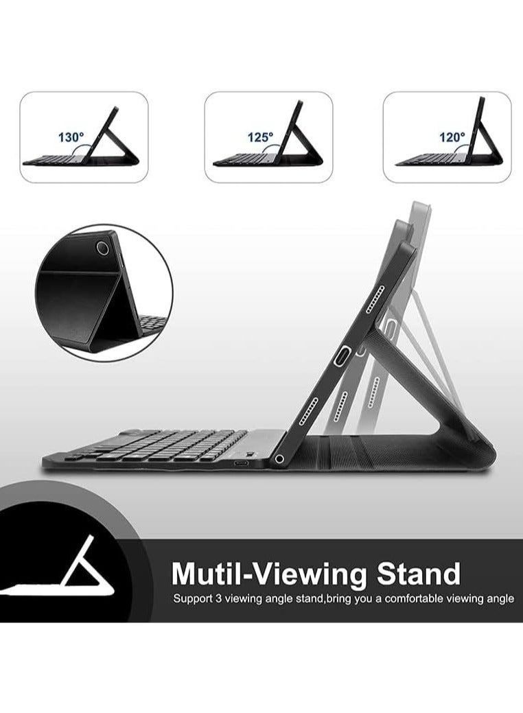 Arabic and English keyboard case for Redmi Pad SE 11 2023, leather tablet case with wireless detachable Bluetooth keyboard and trackpad mouse - Image 4